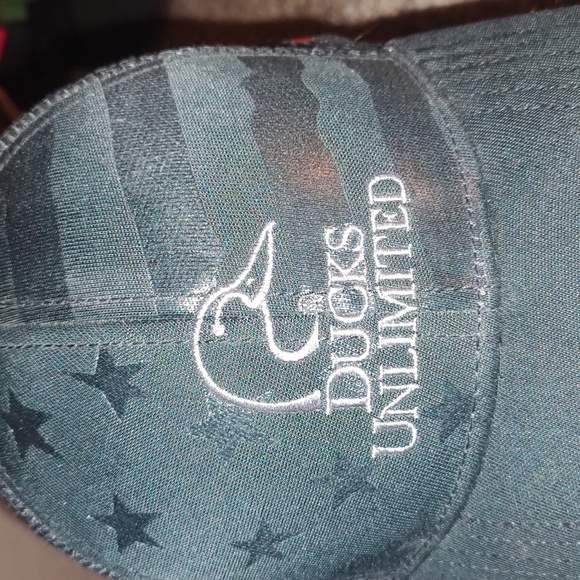 Ducks Unlimited Mesh Trucker Snapback Hat Cap Black Out Stars & Stripes USA - Picture 3 of 8